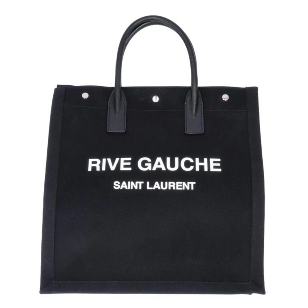 Saint Laurent Rive Gauch Logo Canvas Hand Bag Beige